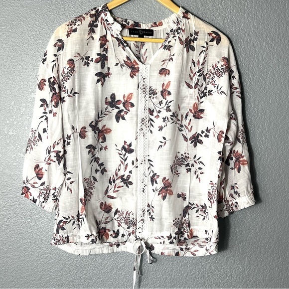 Fred David Floral Blouse Size Medium - Picture 2 of 11
